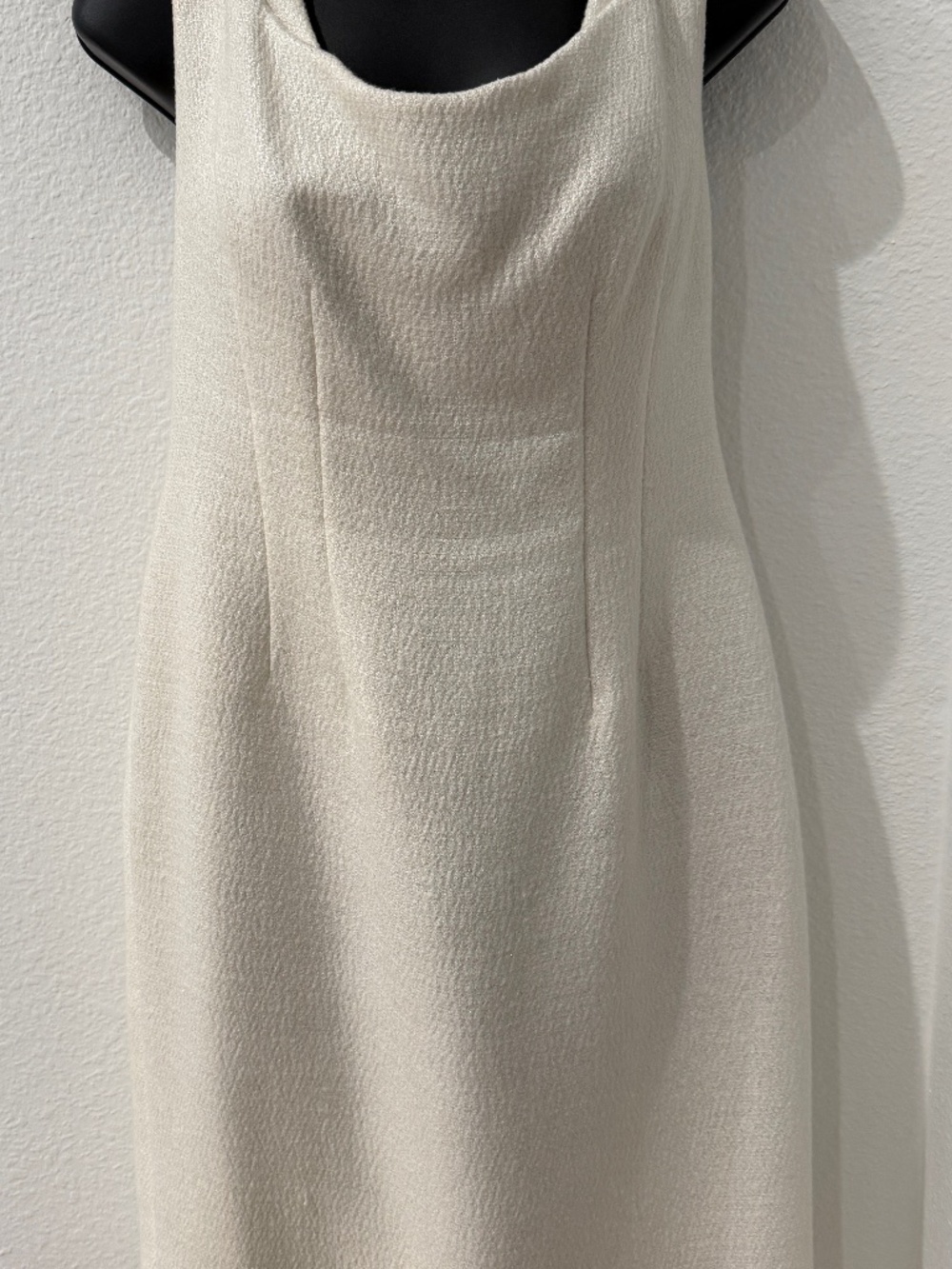 KAY UNGER NY | Metallic PEARL CREAM Tweed Sleeveless SHEATH | MOB Dress | 10